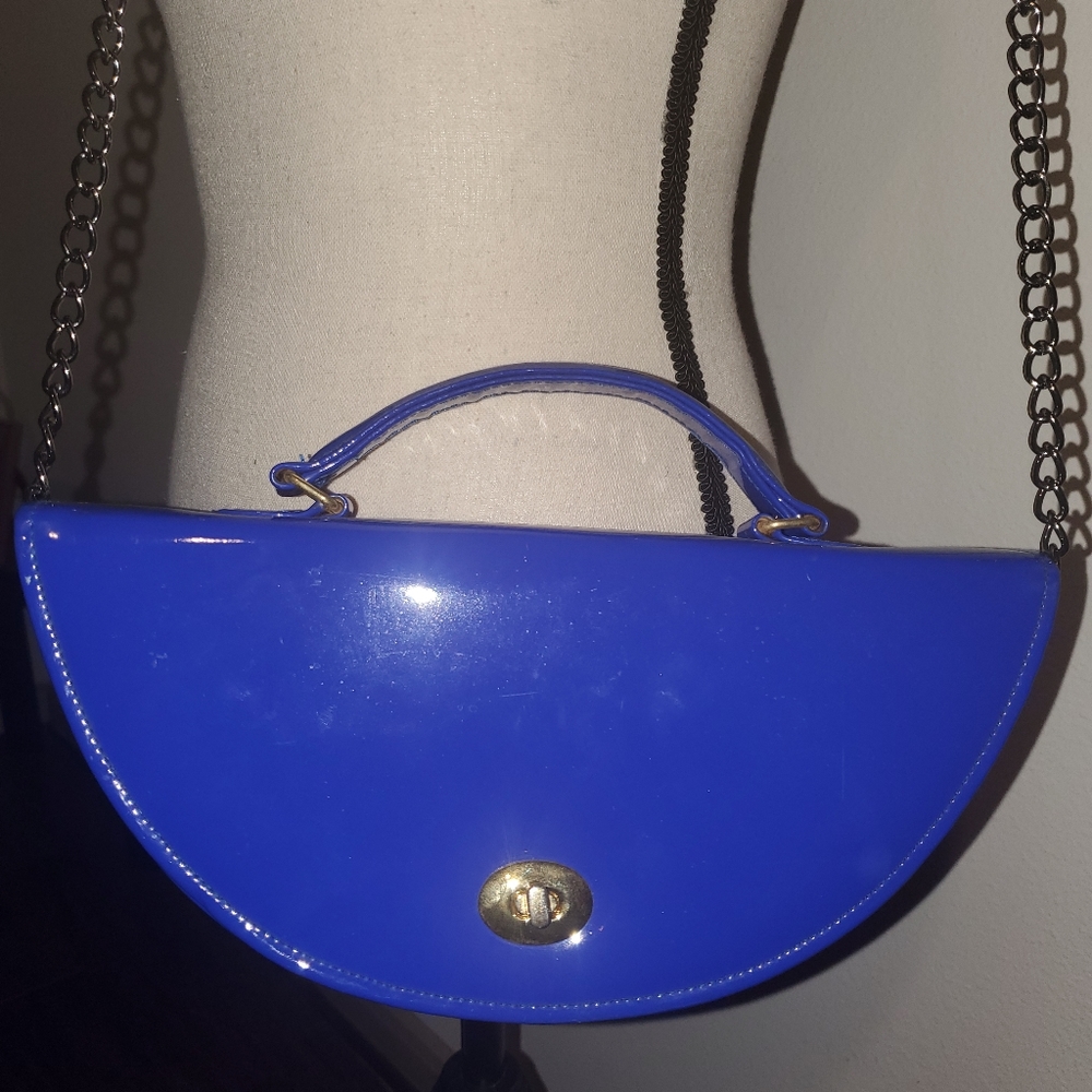 Vintage blue clutch / crossbody